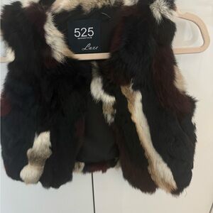 Cropped genuine fur vest